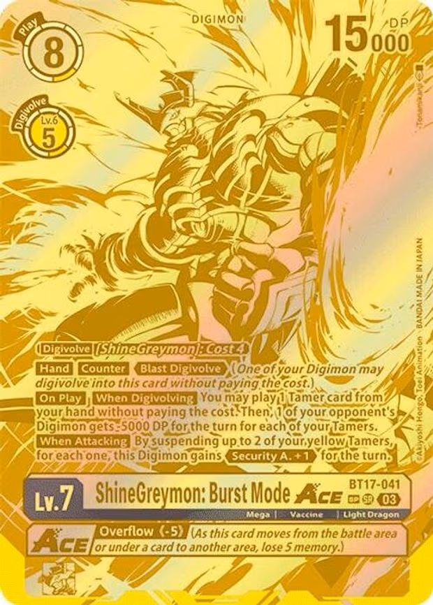 ShineGreymon: Burst Mode ACE (Textured) trading card